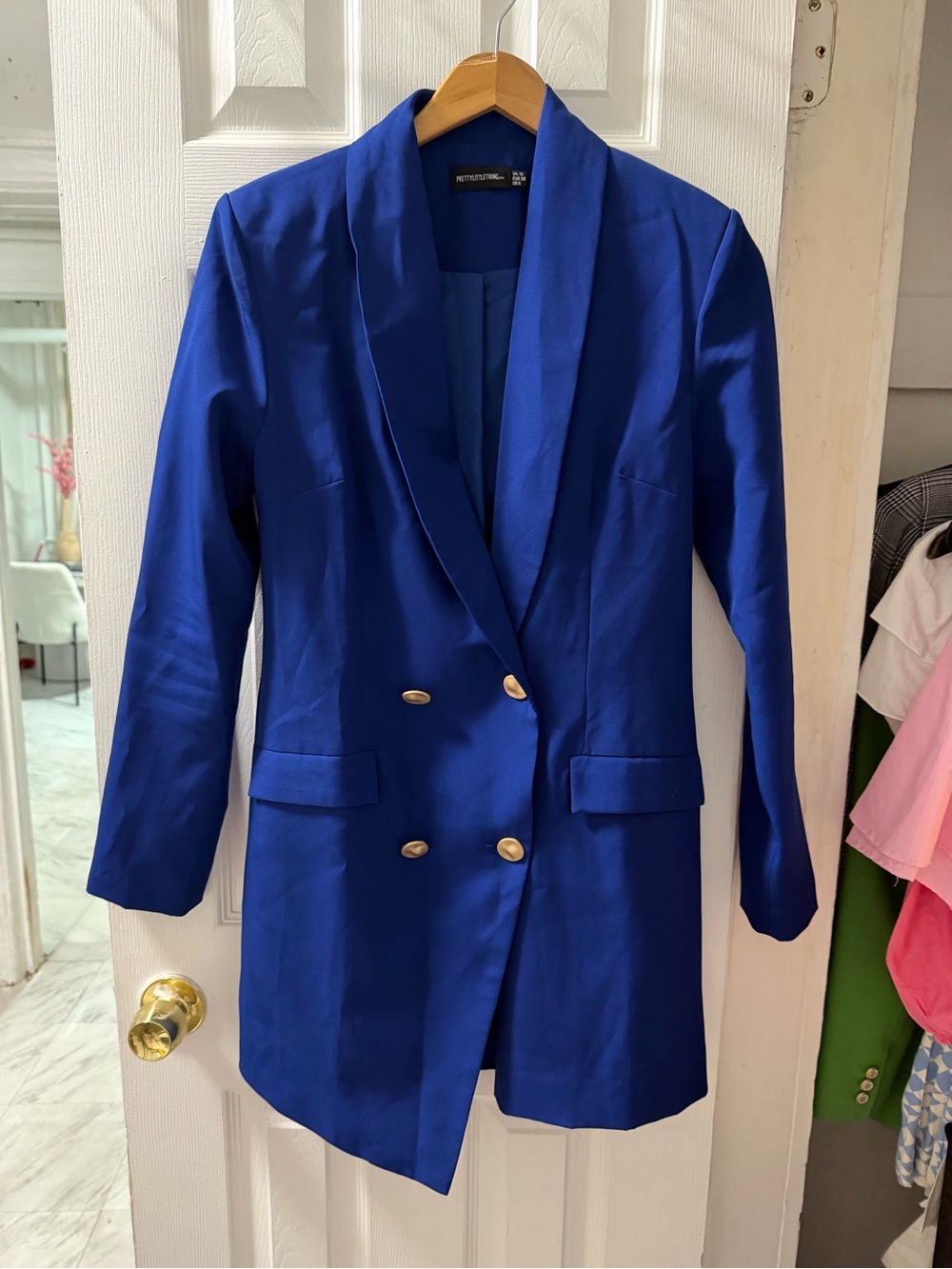 PrettyLittleThing Cobalt Blue Double-Breasted Blazer